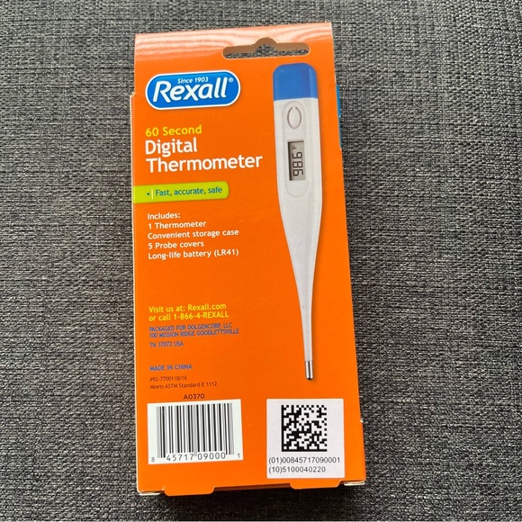 Rexall 60 Second Digital Thermometer Automatic Shut-Off Memory Recall - Picture 2 of 3